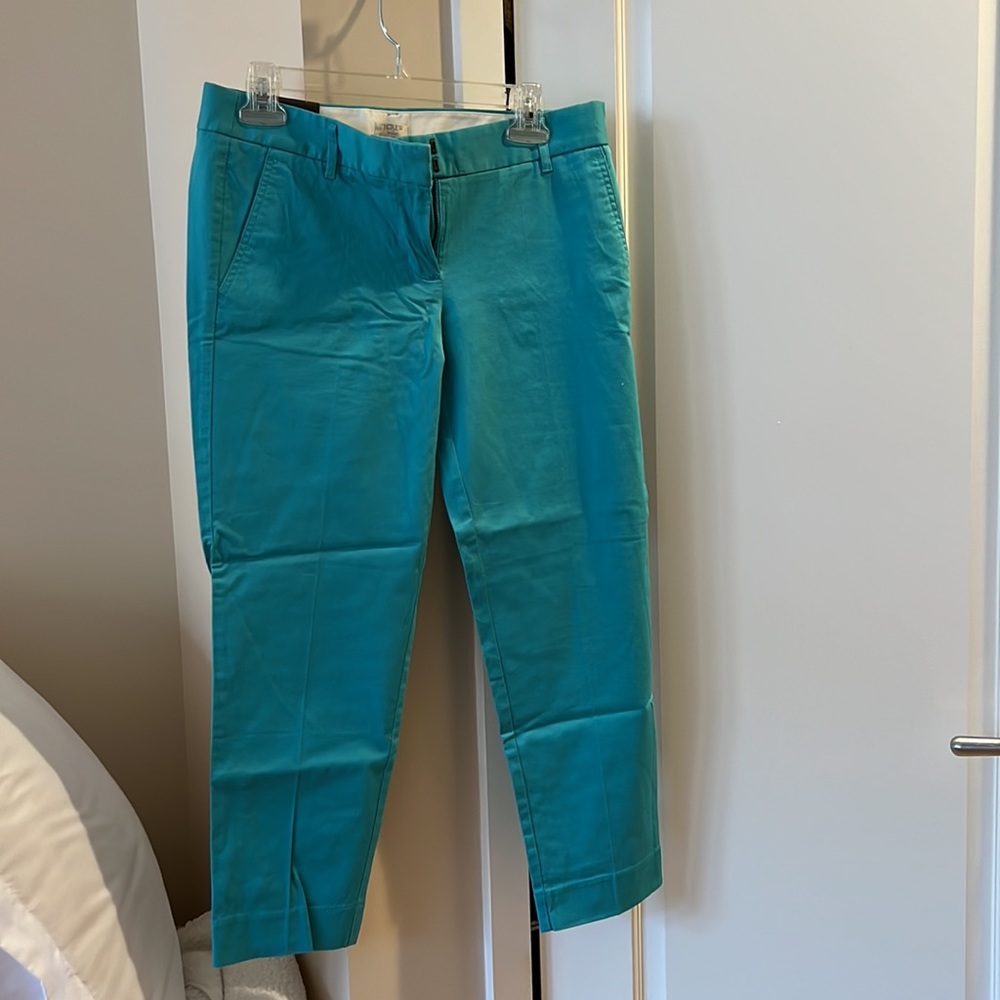 Jcrew Factory City Fit Turquoise Skimmer cropped pants
